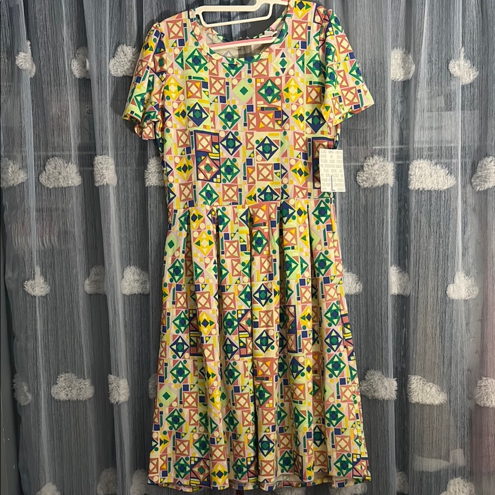 Geometric Patterned Multicolor Dress